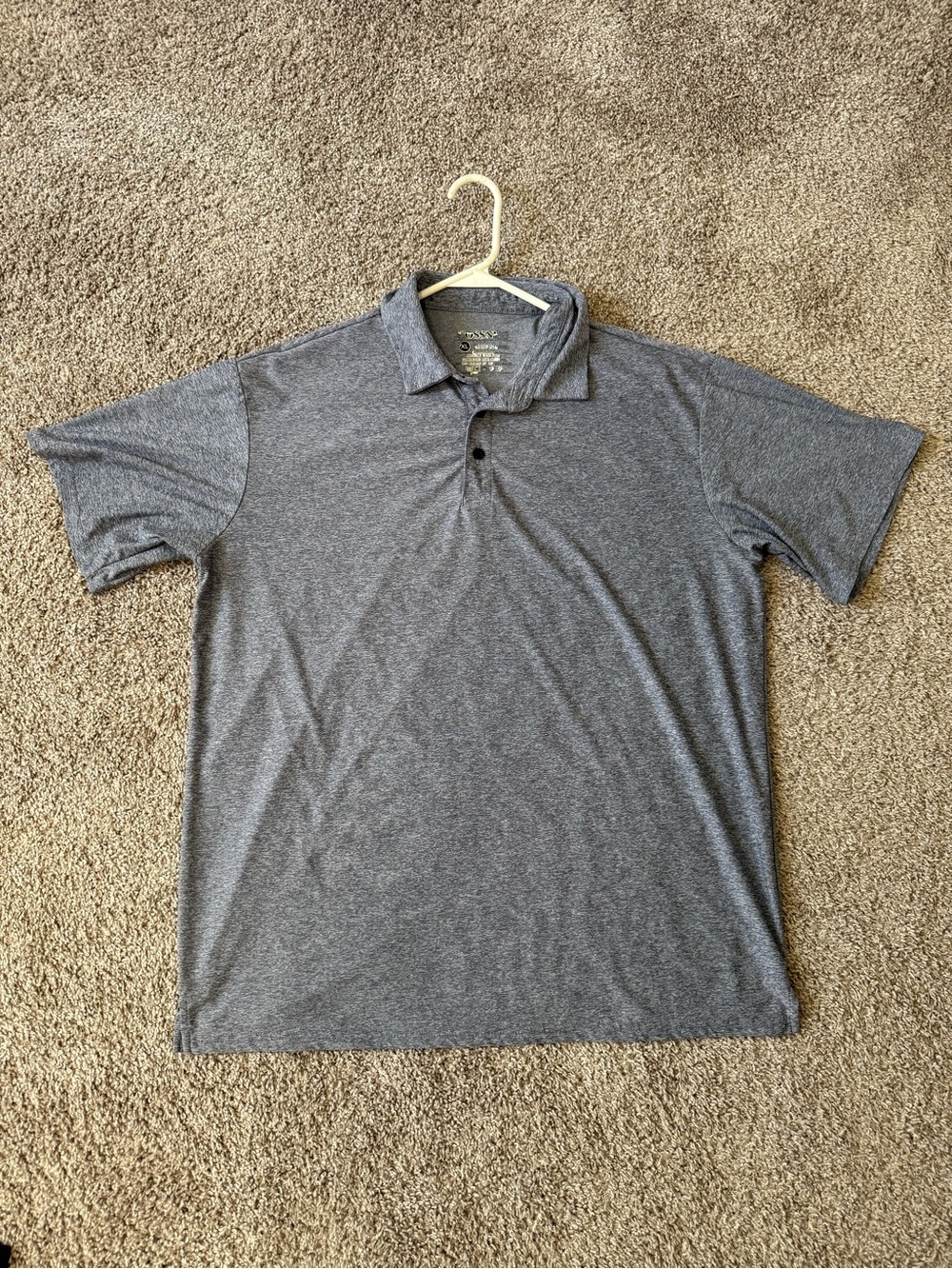 Men's Gray/Blue Polo Shirt - Lightweight Performance